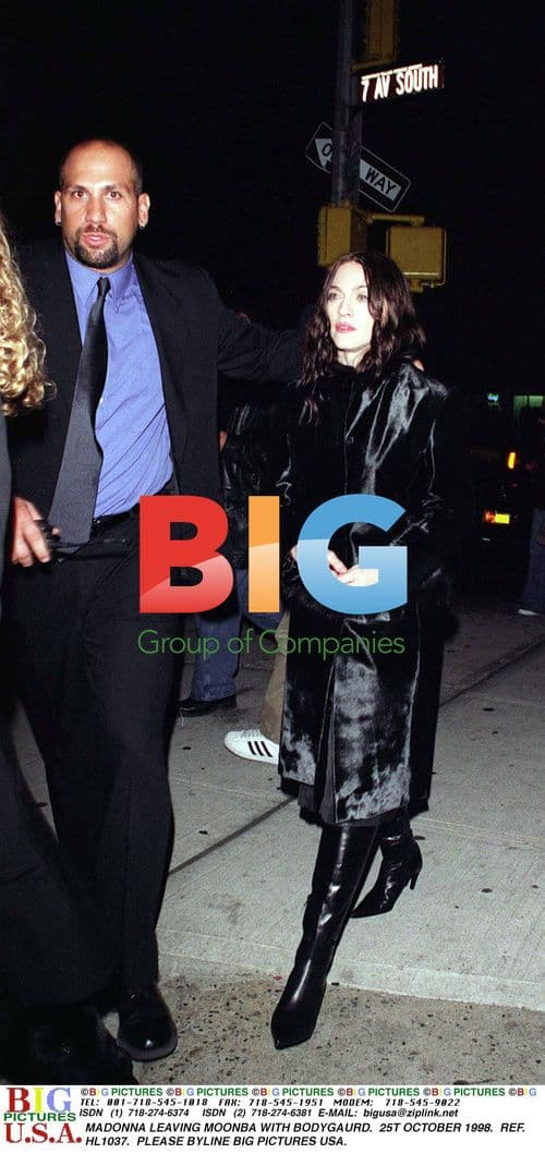 Madonna Leaving Moonba with Bodyguard