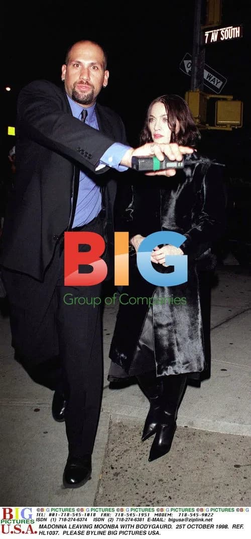 Madonna Leaving Moonba with Bodyguard
