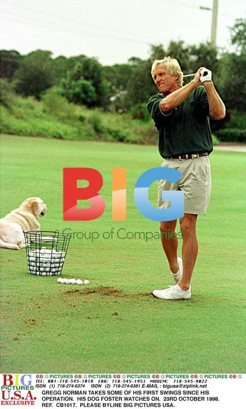 Gregg Norman Golfing with Dog