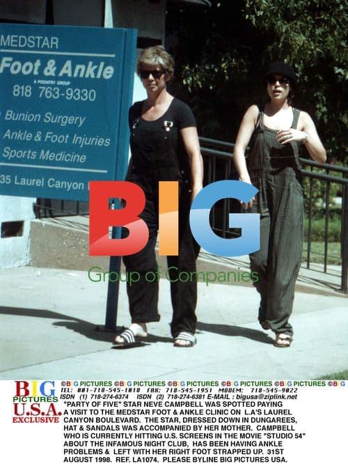 Neve Campbell Visits Foot and Ankle Clinic