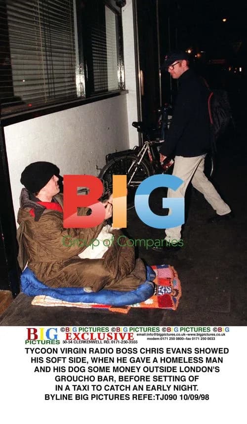 Chris Evans Gives Money to Homeless Man