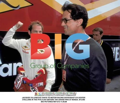 Villeneuve and Stallone chat in Monza pits