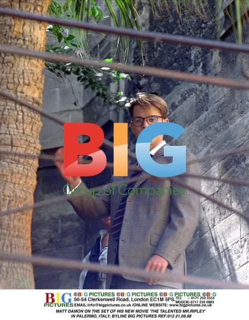 Matt Damon on set of 'The Talented Mr. Ripley' in Palermo
