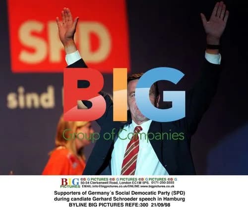 SPD Supporters at Gerhard Schroeder Speech in Hamburg