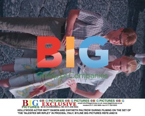 Matt Damon and Gwyneth Paltrow on 'The Talented Mr Ripley' set