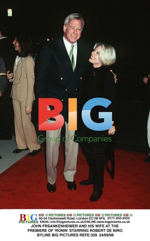 JOHN FRSANKENHEIMER AND WIFE AT 'RONIN' PREMIERE WITH ROBERT DE NIRO