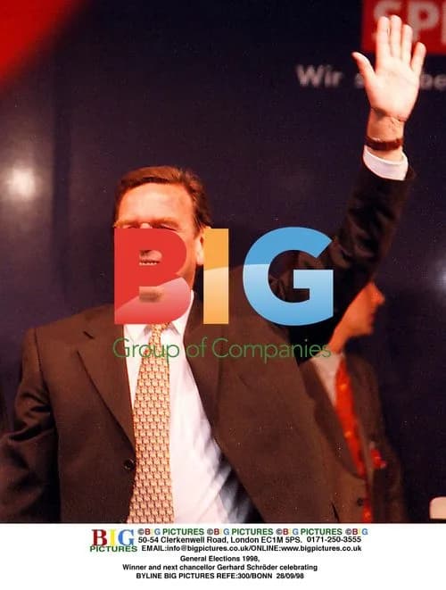 Gerhard Schröder Celebrating Election Win