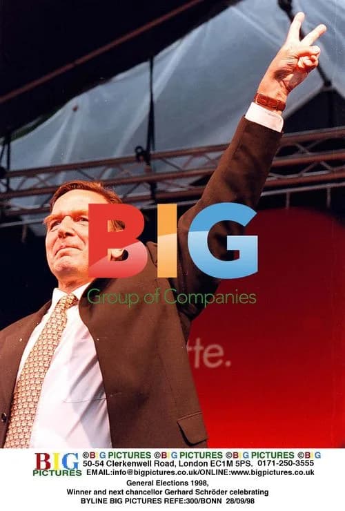 Gerhard Schröder Celebrates Election Victory