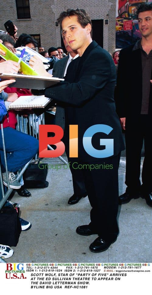 Scott Wolf arrives at David Letterman show