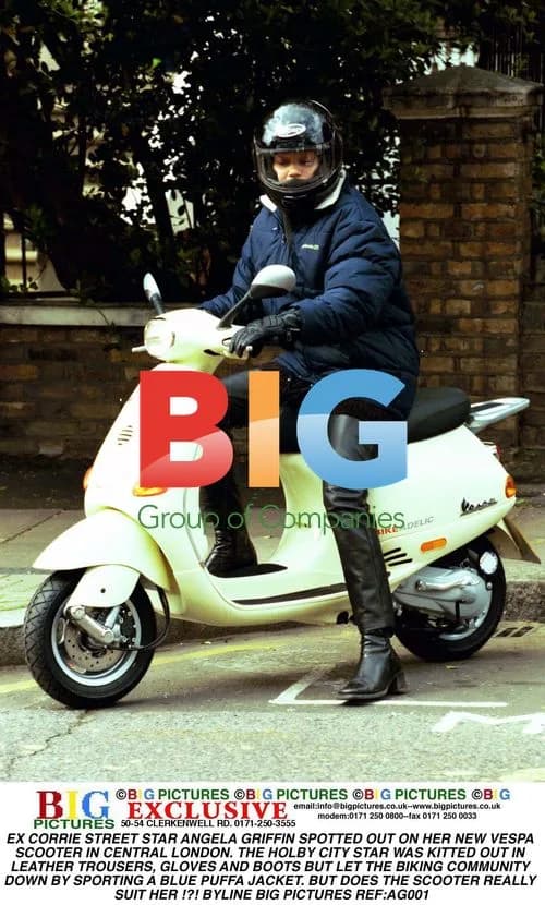 Angela Griffin Spotted on Vespa in London