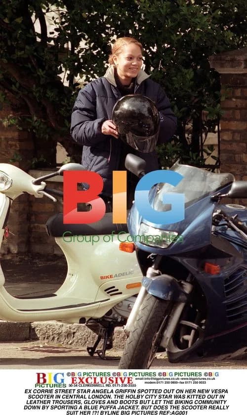 Angela Griffin Spotted on Scooter in London