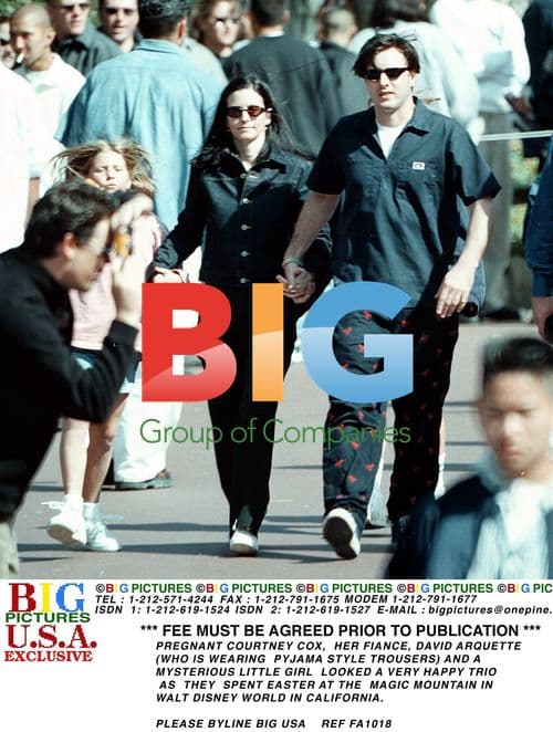 Courtney Cox, David Arquette, and Mystery Girl at Disney World