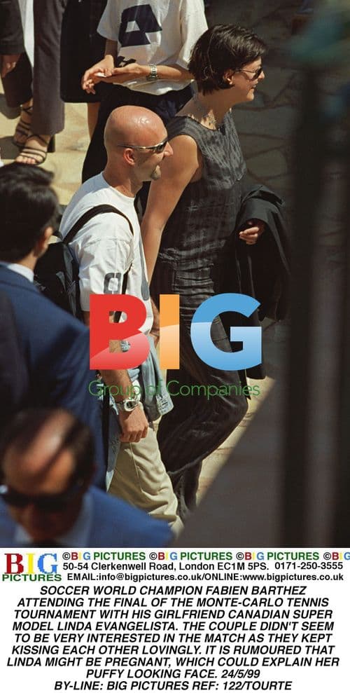 Fabien Barthez and Linda Evangelista at Monte-Carlo Tennis