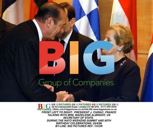Chirac and Albright at NATO 50th Anniversary