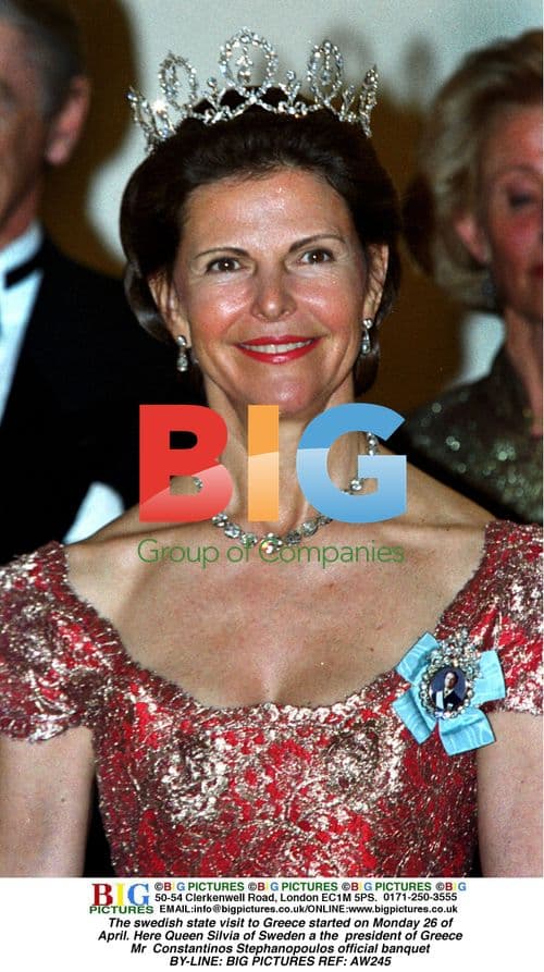 Queen Silvia of Sweden at Greek state banquet