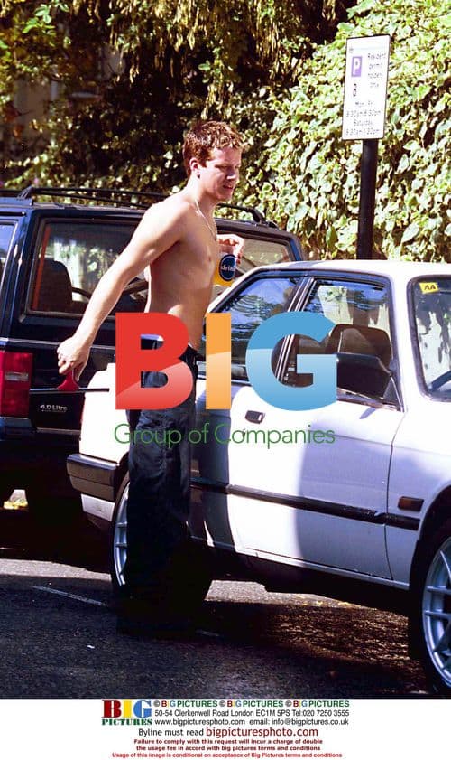 Max Beesley Washing Car Outside Girlfriend's House