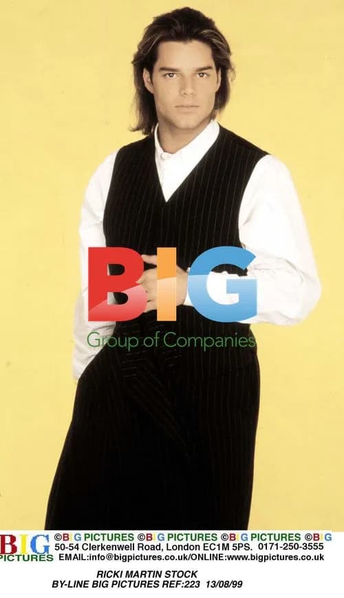 Ricky Martin in Pinstripe Waistcoat