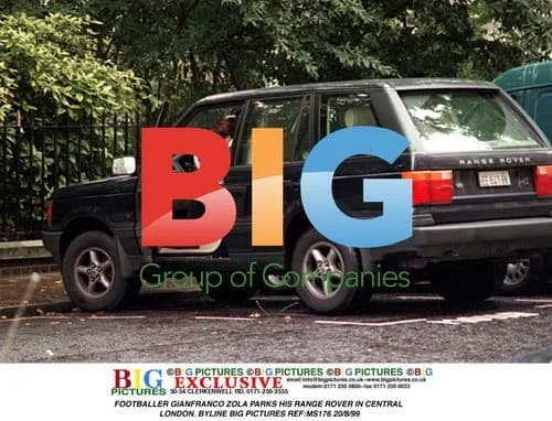 Footballer Gianfranco Zola parks his Range Rover in London