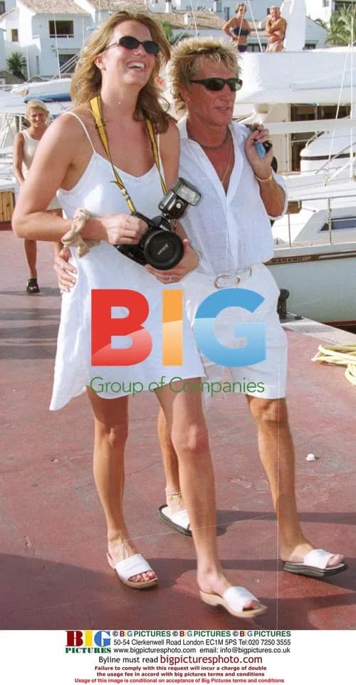Rod Stewart and friend at Majorca yacht