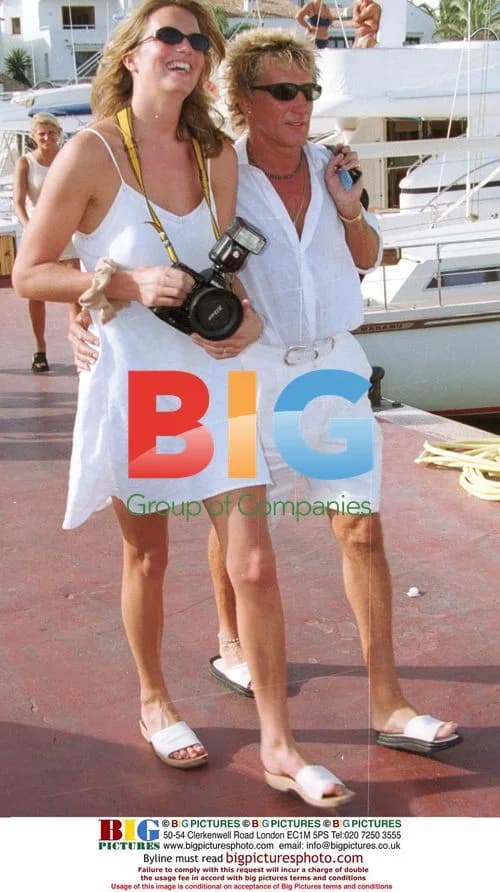 Rod Stewart arrives at yacht in Majorca