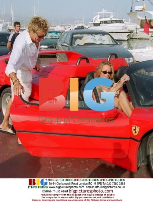Rod Stewart and friend at Majorca yacht
