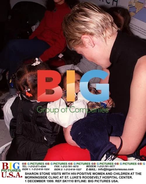 Sharon Stone Visits Clinic