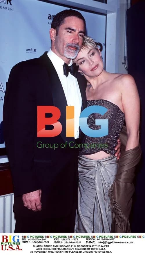 Sharon Stone and Husband Phil Bronstein at AmFAR Gala