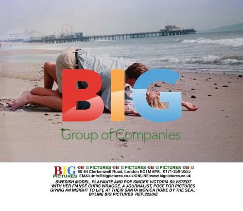 Victoria Silvstedt and Chris Wragge Pose at Home