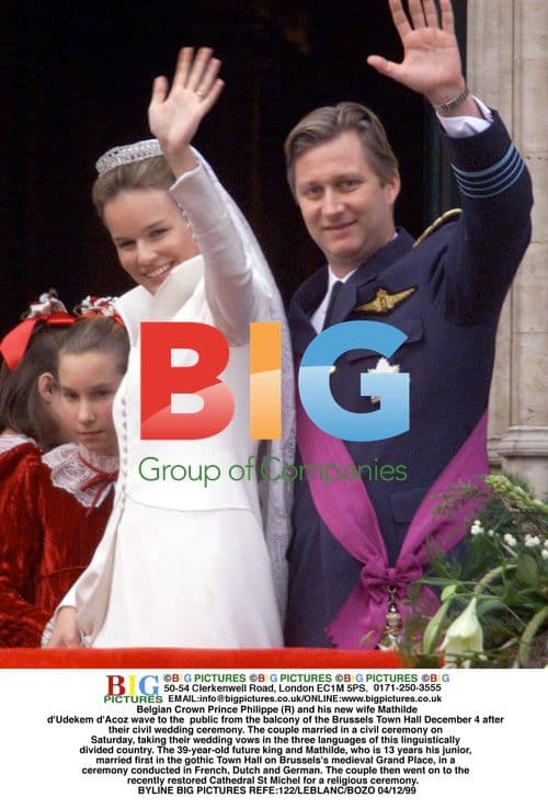 Belgian Crown Prince Philippe and Mathilde d'Udekem d'Acoz's Wedding