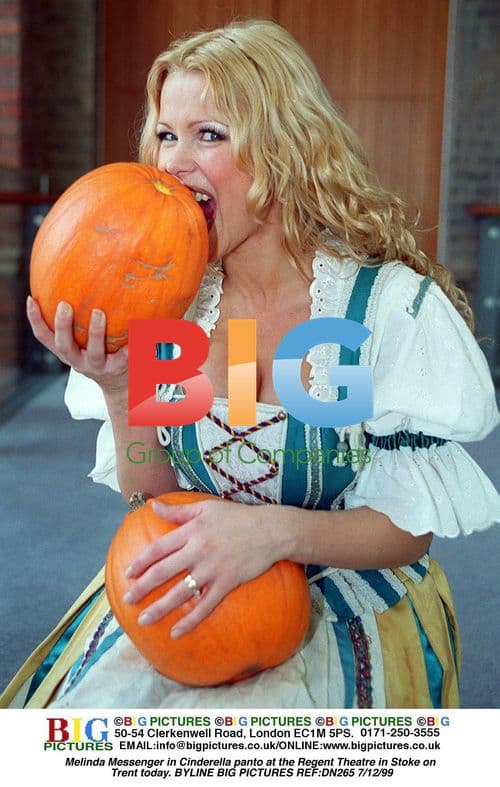 Melinda Messenger in panto as Cinderella