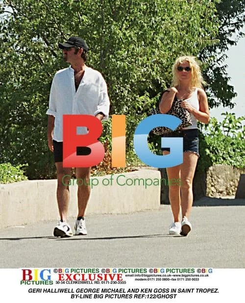 Geri Halliwell, George Michael, Ken Goss in Saint Tropez