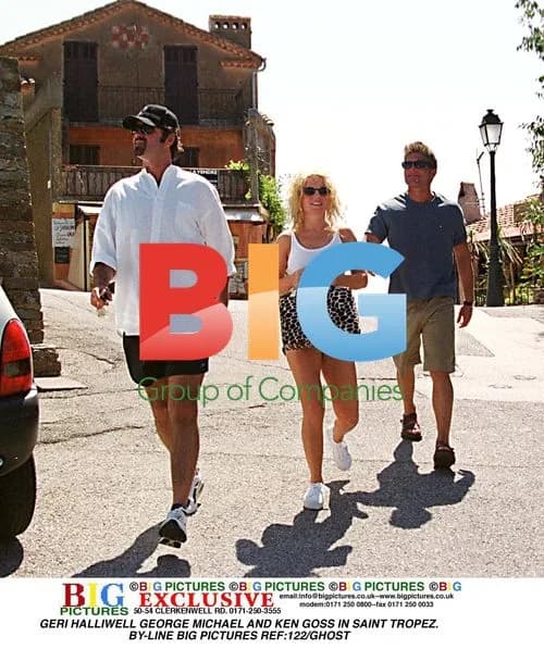 Geri Halliwell, George Michael, and Ken Goss in Saint Tropez
