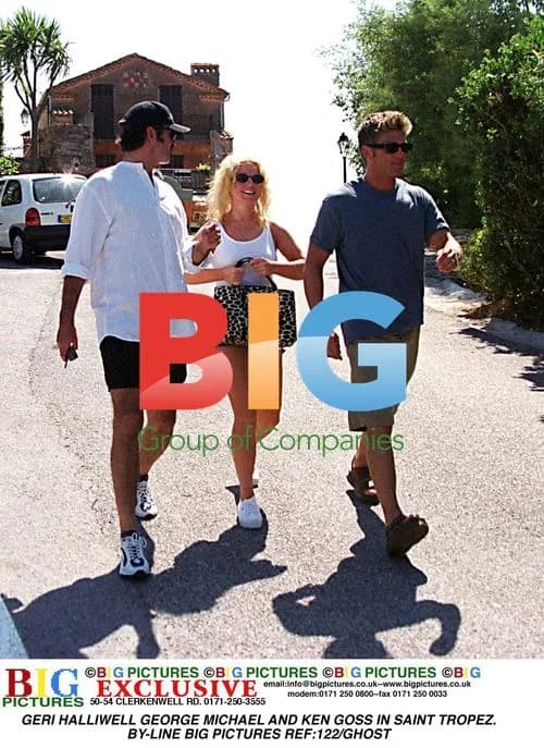 GERI HALLIWELL, GEORGE MICHAEL, AND KEN GOSS IN SAINT TROPEZ