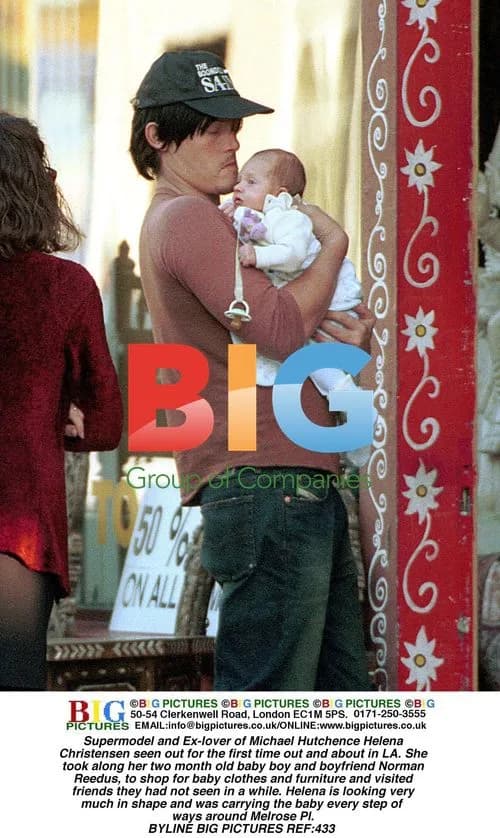Helena Christensen Steps Out with Baby Boy