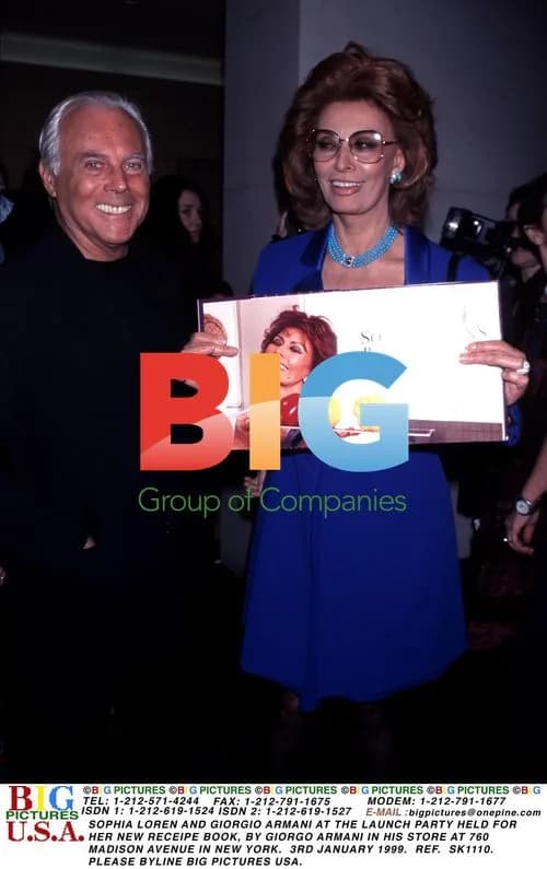 Sophia Loren and Giorgio Armani at Book Launch