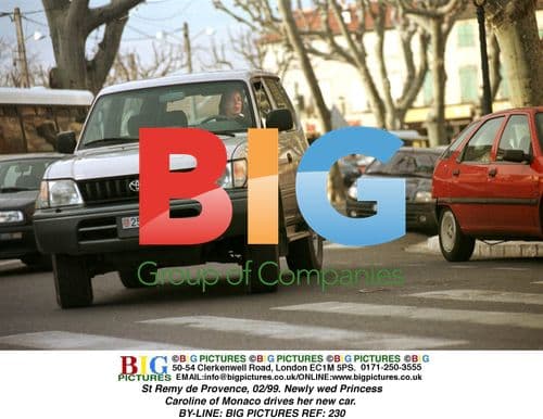 Princess Caroline drives new car in St Remy