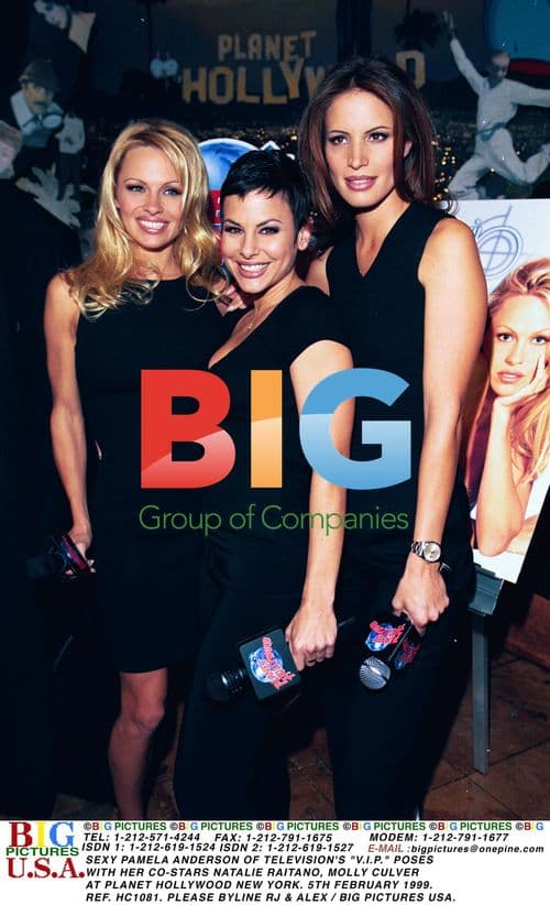 Pamela Anderson with Co-Stars at Planet Hollywood NYC