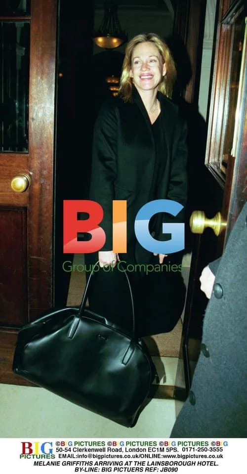 MELANIE GRIFFITHS ARRIVES AT LAINSBOROUGH HOTEL