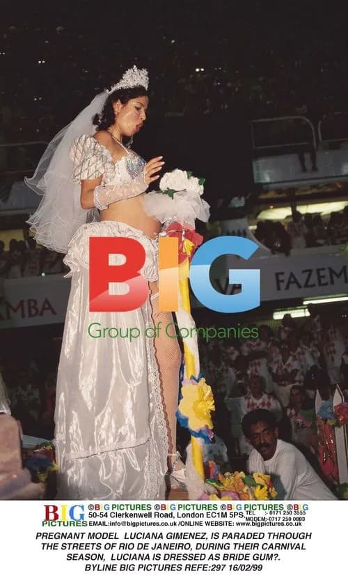 Pregnant Model Luciana Gimenez in Carnival Parade