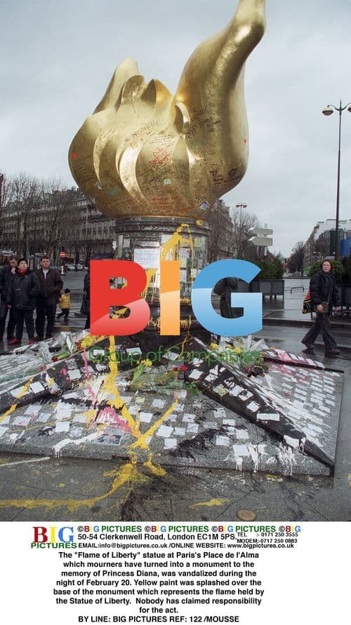 Vandalized Memorial for Princess Diana