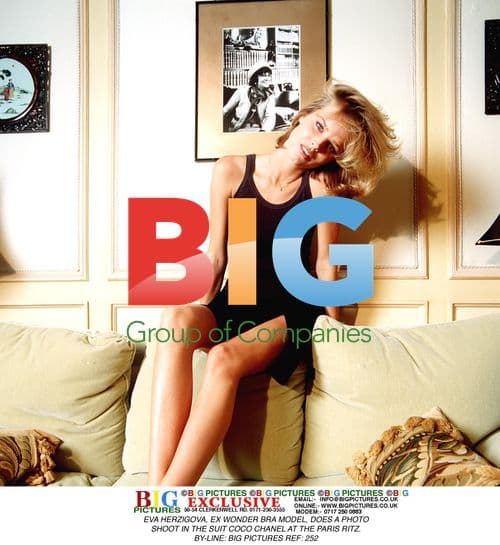 EVA HERZIGOVA Photo Shoot at Paris Ritz