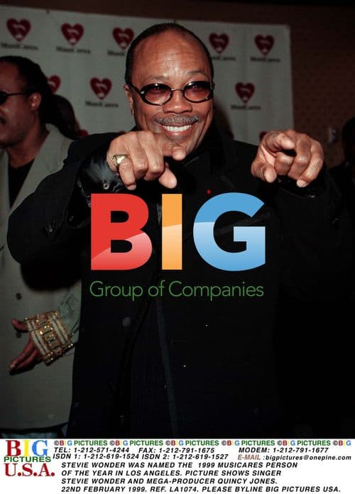 Stevie Wonder and Quincy Jones at MusiCares 1999