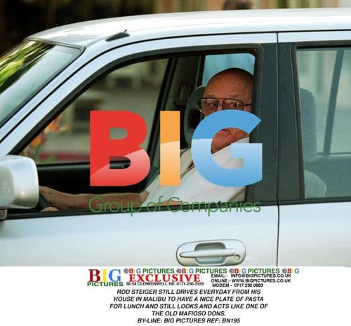 Rod Steiger Drives to Lunch in Malibu