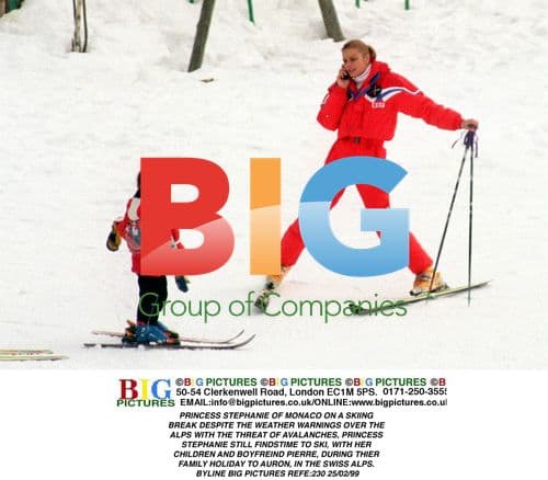 Princess Stephanie Skis in Swiss Alps