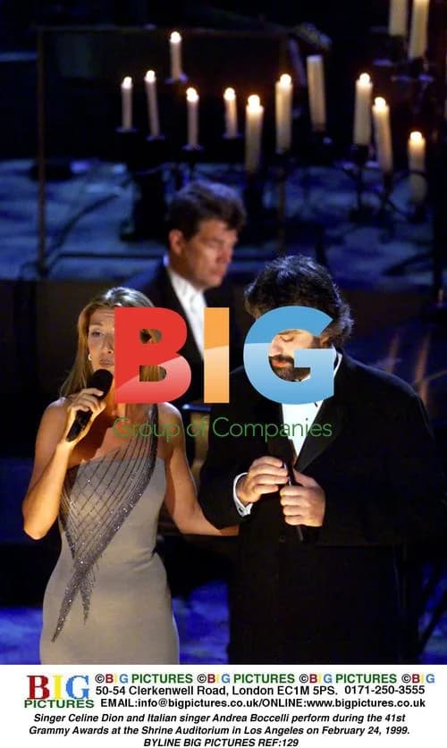 Celine Dion and Andrea Boccelli perform at 1999 Grammys