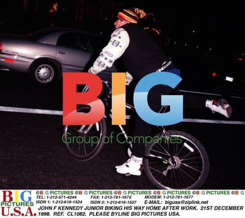 JFK Jr. Biking Home from Work