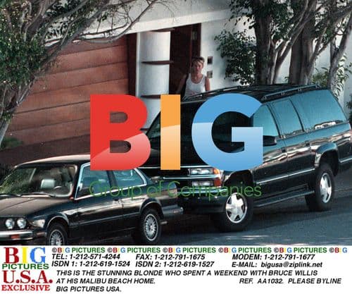 Bruce Willis and Mystery Blonde in Malibu