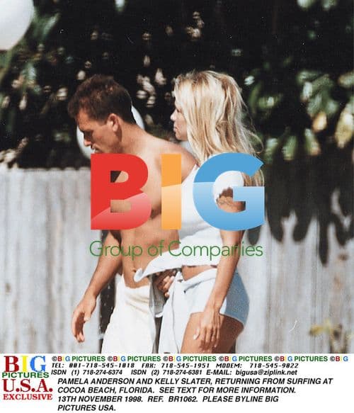 Pamela Anderson and Kelly Slater at Cocoa Beach