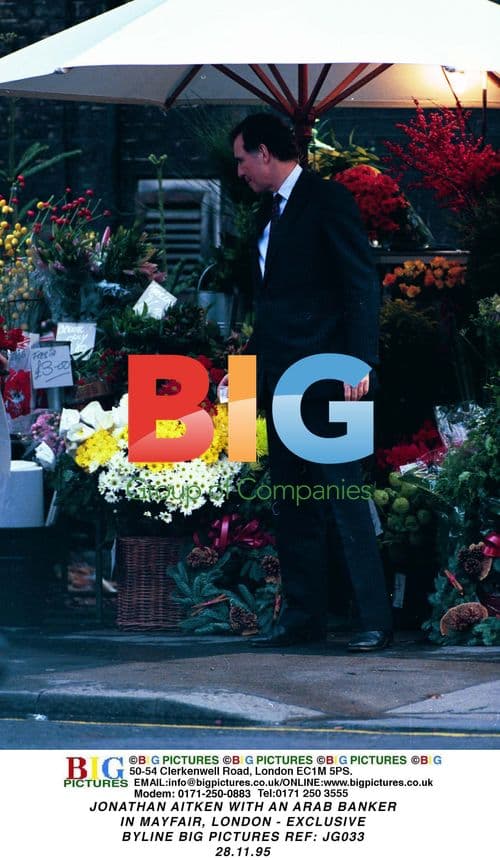 JONATHAN AITKEN WITH ARAB BANKER IN MAYFAIR