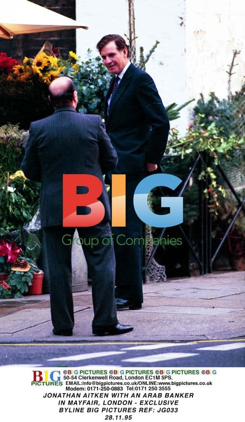 JONATHAN AITKEN with Arab Banker in Mayfair, London